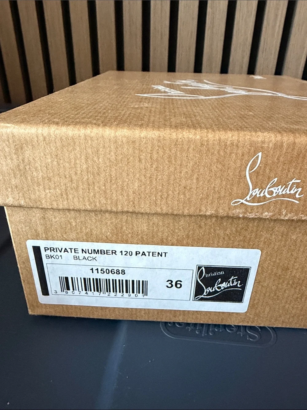 Christian Louboutin Black Patent Peep-Toe Platform Slingbacks
